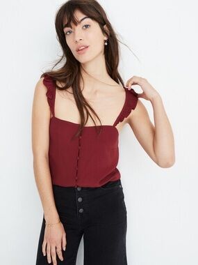 Madewell Ruffle-Strap Cami Top Sz 00